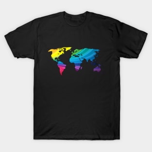 world map, rainbow colors T-Shirt